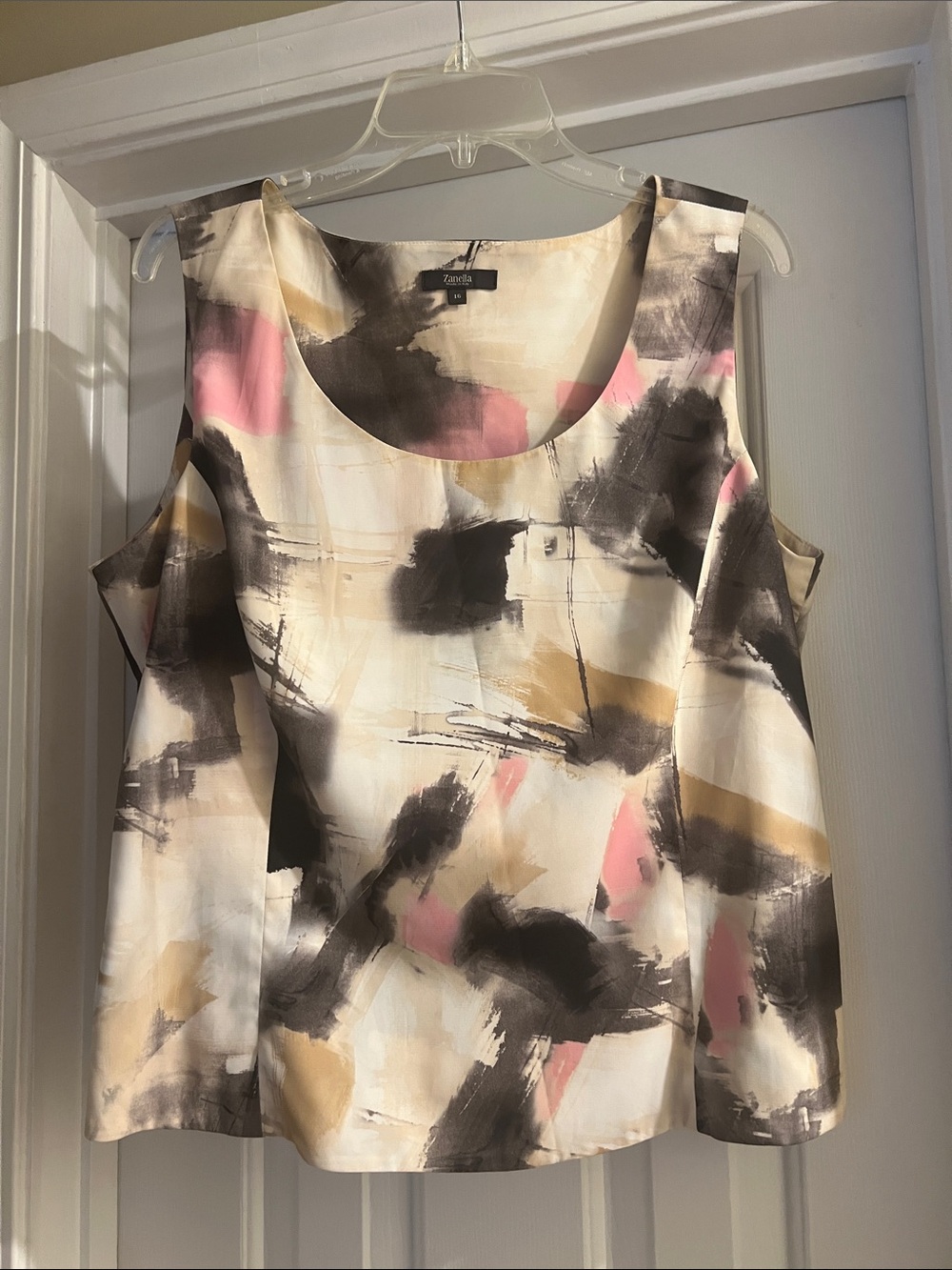 Zanella Cream Abstract Print Sleeveless Top